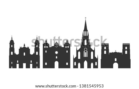 Colombia logo. Isolated Colombian architecture on white background