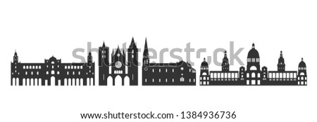 Spain logo. Isolated Spanish architecture on white background