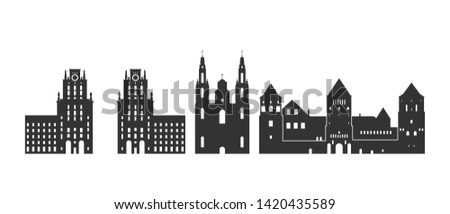 Belarus logo. Isolated Belarusian architecture on white background