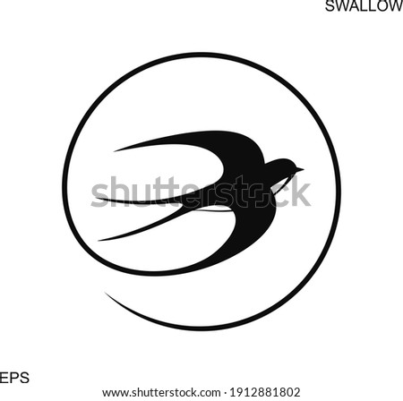 Swallow logo. Isolated swallow on white background Stock foto © 