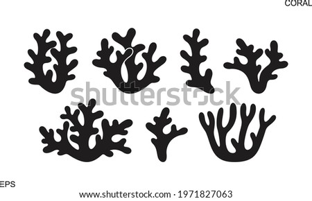 Coral logo. Isolated coral on white background. Set