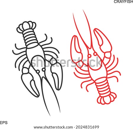 Crayfish outline. Isolated crayfish on white background Photo stock © 