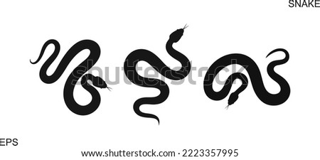 Snake silhouette. Isolated snake silhouette on white background