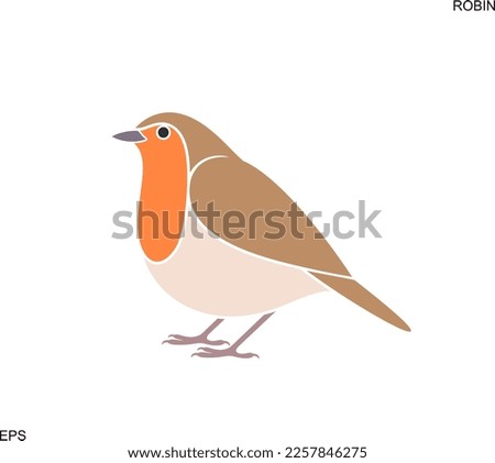 Robin bird logo. Isolated robin bird on white background