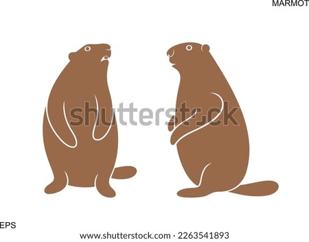 Marmot logo. Isolated marmot on white background