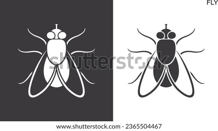 Fly logo. Isolated fly on white background