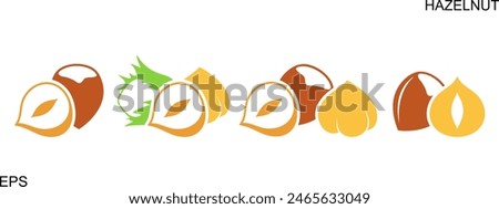 Hazelnut logo. Isolated hazelnut on white background