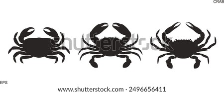 Crab silhouette. Isolated crab on white background