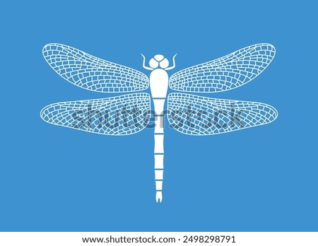 Dragonfly outline. Isolated dragonfly on white background