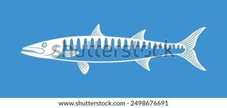 Barracuda logo. Isolated barracuda on white background