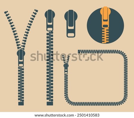 Zipper logo. Isolated zipper on white background