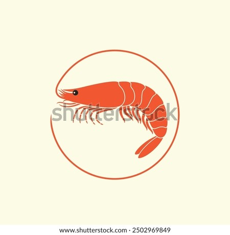 Shrimp logo. Isolated shrimp on white background. Prawns