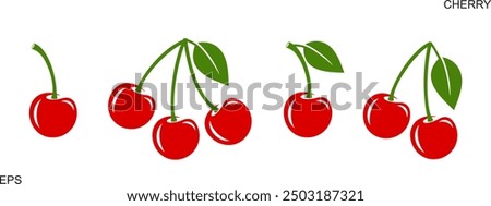 Cherry logo. Isolated cherry on white background