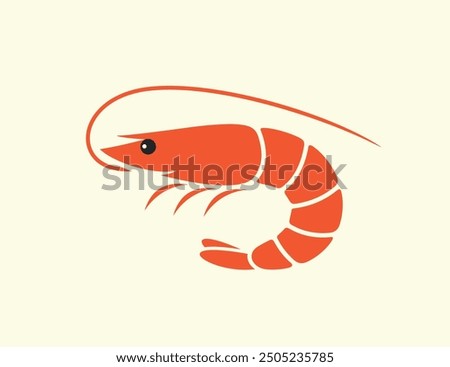 Shrimp logo. Isolated shrimp on white background. Prawns