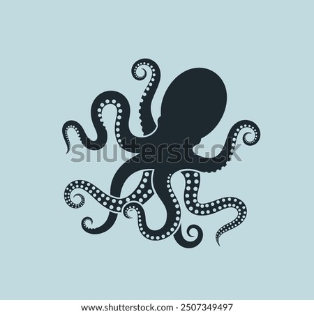 Octopus logo. Isolated octopus on white background