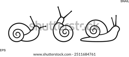 Grape snail outline. Isolated grape snail on white background