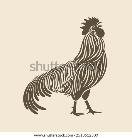 Rooster logo. Isolated rooster on white background