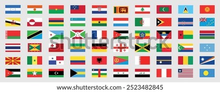 World flags. National flags set. Flags of countries