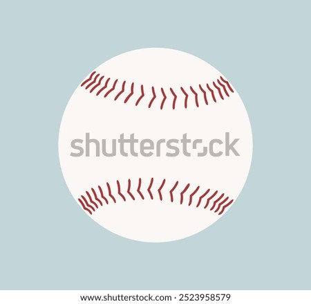 Baseball ball logo. Isolated baseball ball on blue background. Leather ball