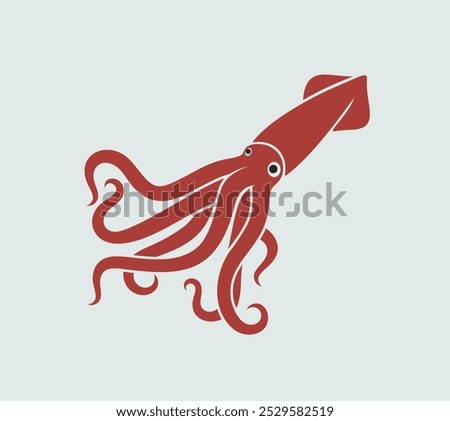 Squid logo. Isolated squid on white background