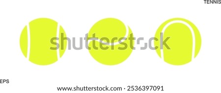 Tennis ball logo. Isolated tennis ball on white background. Ball set