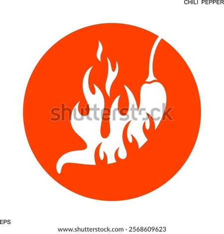 Chili pepper logo. Isolated chili pepper on white background. Fire