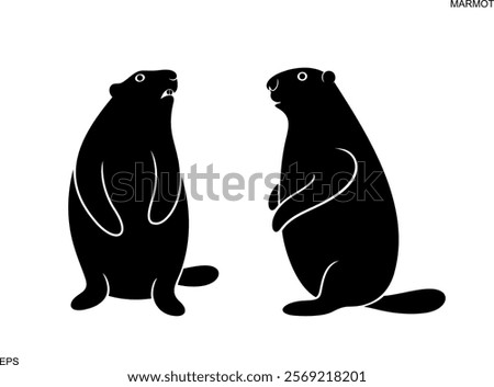 Marmot logo. Isolated marmot on white background