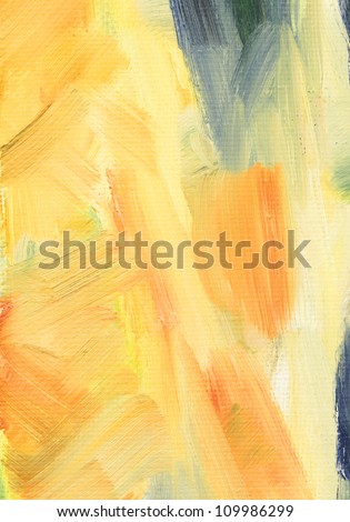 oil paint abstract figure sketch of bright colors on the canvas of a textured background