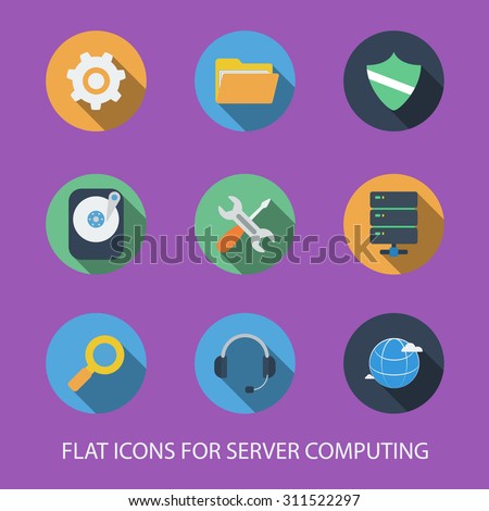 Flat icon for server computing