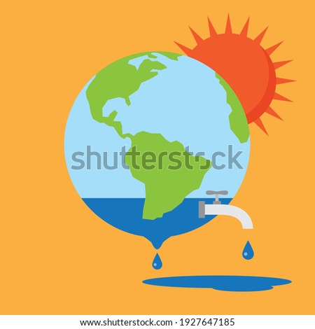 Global warming and save the earth, Vector illustration in flat style