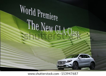 FRANKFURT - SEPT 10: World Premiere new Mercedes Benz GLA-Class shown at the 65th IAA (Internationale Automobil Ausstellung) on September 10, 2013 in Frankfurt, Germany.