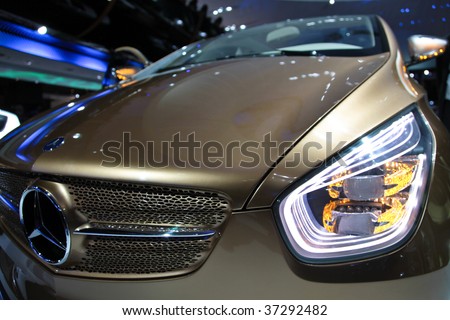 FRANKFURT - SEP 15: Details of a Mercedes Benz BlueZERO E-CELL PLUS an innovitive electronic car shown on  63rd IAA (Internationale Automobil Ausstellung) on September 15, 2009 in Frankfurt, Germany