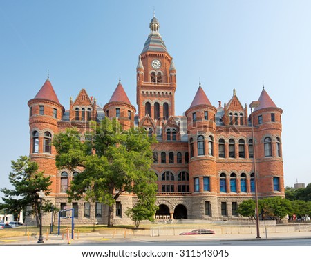 DALLAS, TEXAS - AUG. 27, 2015: The Old Red Museum of Dallas County building in Dallas, Texas