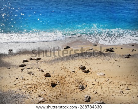Kaputas beach in Turkey, Mediterranean region, shot from the upside road