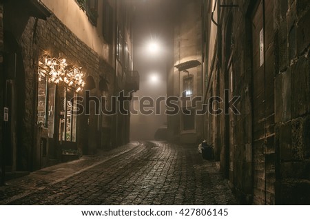 Similar – Image, Stock Photo Old town alley in Rovinj, Croatia