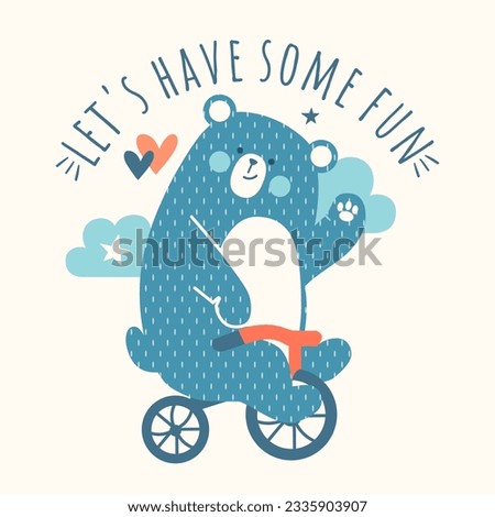 Image, Stock Photo Teddy rides with Bicycle
