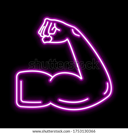 Muscle icon. Glowing sign logo vector