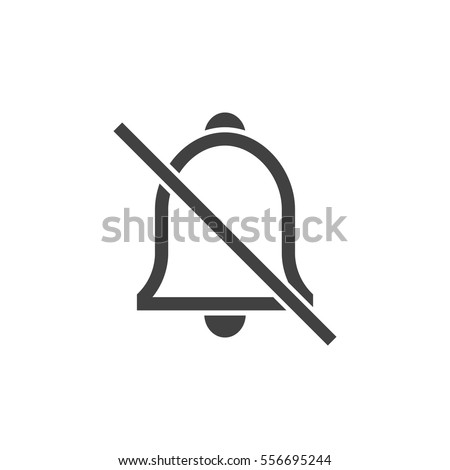 Alarm off, bell ring icon on the white background