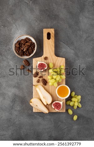 Similar – Image, Stock Photo Served pears with pecan and soy sauce