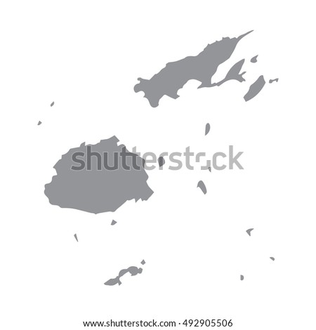Fiji map gray