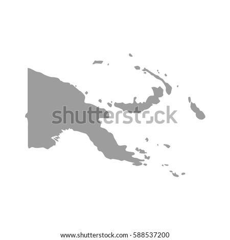 Papua New Guinea map in gray on a white background