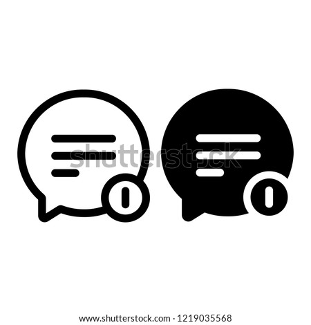 Sms line icon, message outline and solid vector logo.