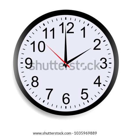 Round clock face showing two o'clock isolated on white background. Vector illustration