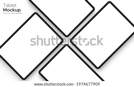 Tablet Computer Mockup for Showing Apps Design, Isolated on White Background. Vector Illustration