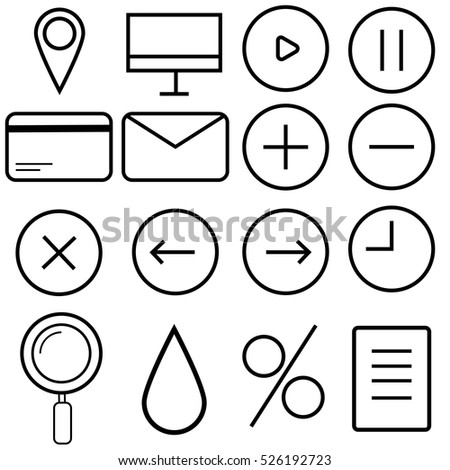 Set of black web icons on white background. Vector illustration