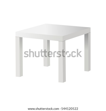 White square table Ikea isolated. Vector illustration