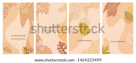 Set of autumn vertical background. Landing page, send a message, loading, authorization and search page. Concept for Website or Mobile App. Editable vector illustration