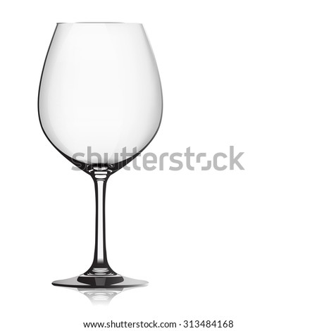 The realistic clear wine glass on white background.(EPS10 art vector)