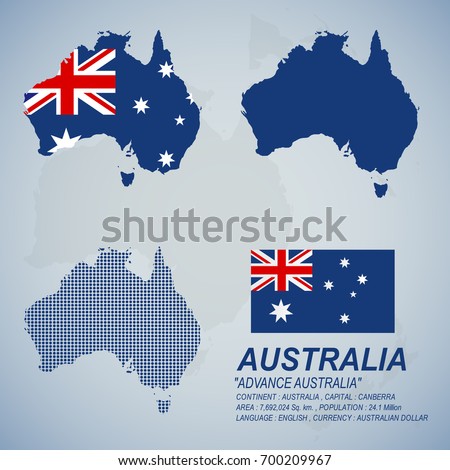 Australia Map and Flag.(EPS10 Art vector)