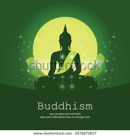 Similar – Image, Stock Photo Buddha sculpture on green nature and buddhist prayer flags